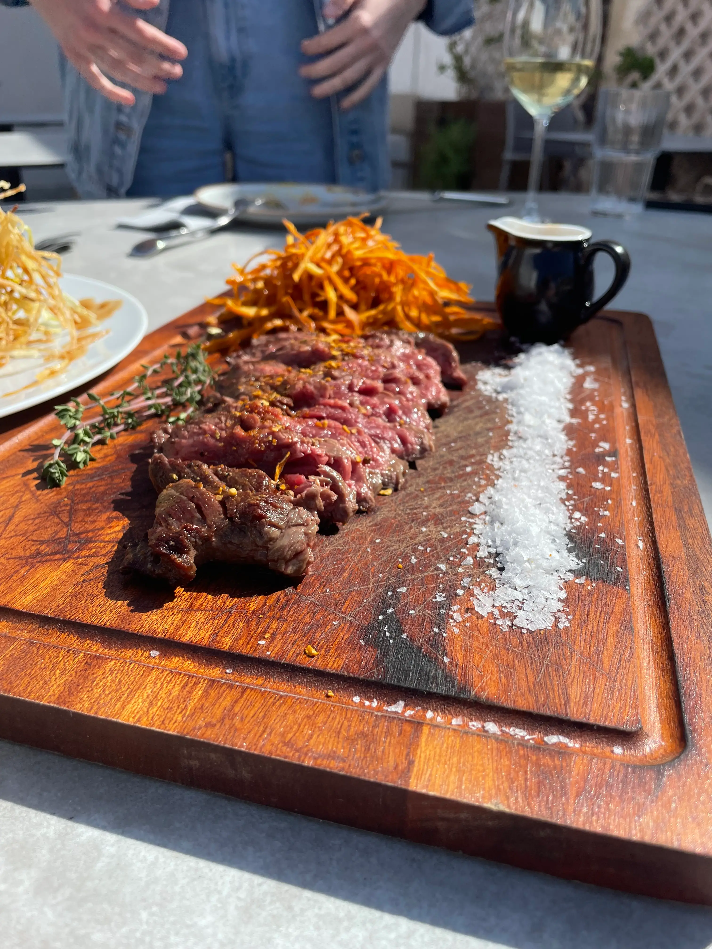 A precisely plated dish from the Oia Oenosart kitchen